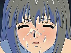 A Japanese Animated Girl Receives Semen On Her Face